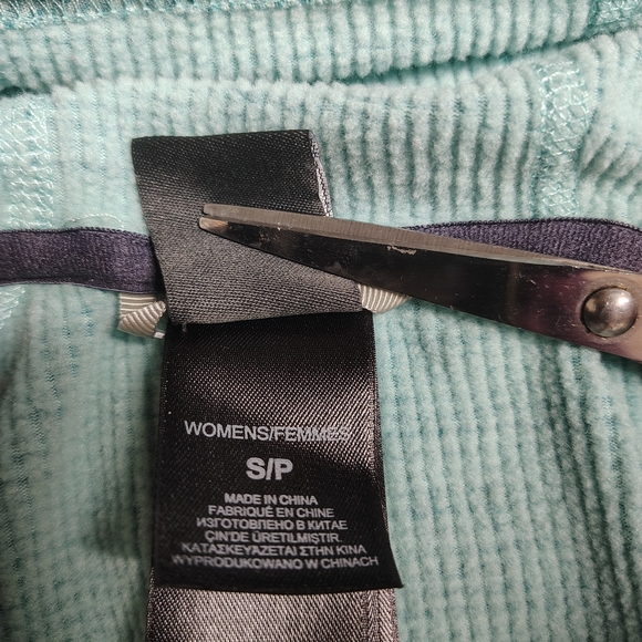 The North Face Blue Green Striped Full Zip Jacket Hood Logo Women's Size Small - Picture 7 of 11